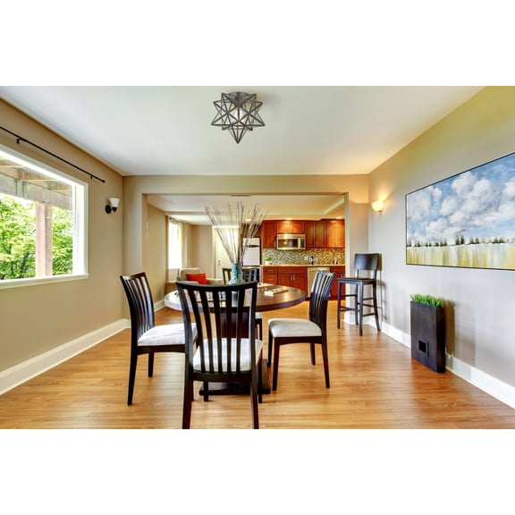 Atlas Lighting and Home 1-Light 3D Star Flush Mount Ceiling Light Fixture  - 12" - Oil Rubbed Bronze