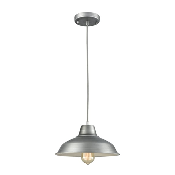 Atlas Lighting and Home 1-Light Hanging Mini Ceiling Pendant Light with Dome Shade - 11" - Weathered