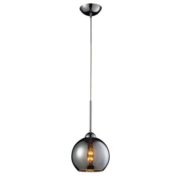 Atlas Lighting and Home 1-Light Hanging Mini Ceiling Pendant Light with Smoked Glass Globe Shade -