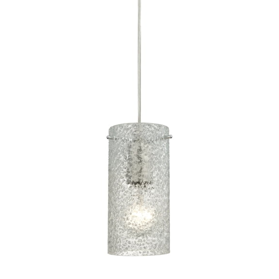 Atlas Lighting and Home 1-Light Hanging Mini Pendant Ceiling Light Fixture with Textured Clear Shade