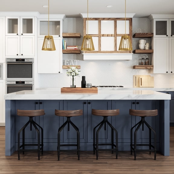 Atlas Lighting and Home 1-Light Open Louvers Hanging Pendant Ceiling Light Fixture - 12" Champagne