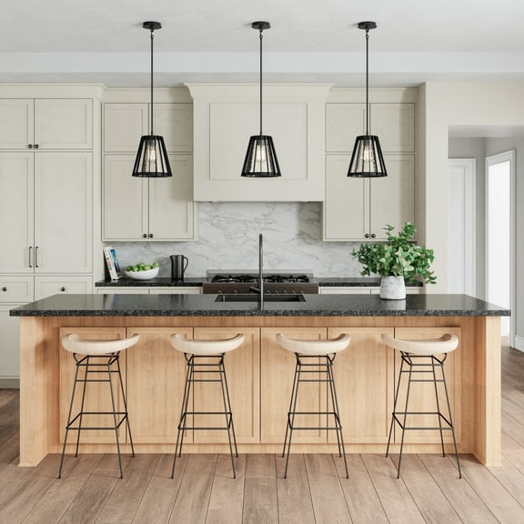 Atlas Lighting and Home 1-Light Open Louvers Hanging Pendant Ceiling Light Fixture - 12"