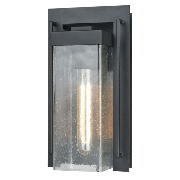 Atlas Lighting and Home 1-Light Outdoor Wall Sconce with Rectangular Shade - 12" - Matte Black