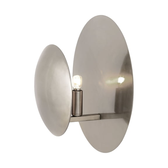 Atlas Lighting and Home 1-Light Overlapping Discs Wall Sconce - 12.5" - Polished Nickel