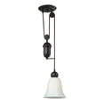thumbnail image 1 of Atlas Lighting and Home 1-Light Pulley Mechanism Hanging Mini Ceiling Pendant Light - 10" Oiled, 1 of 1
