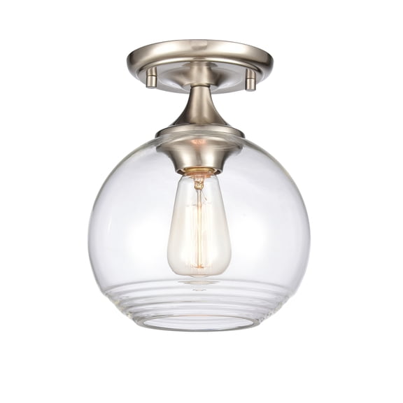 Atlas Lighting and Home 1-Light Semi Flush Mount Ceiling Light Fixture - 10" - Satin Nickel