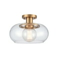 thumbnail image 1 of Atlas Lighting and Home 1-Light Semi Flush Mount Ceiling Light Fixture - 13" - Brushed Gold, 1 of 6