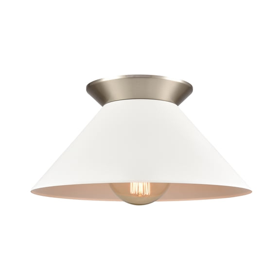 Atlas Lighting and Home 1-Light Semi Flush Mount Ceiling Light Fixture - 16" - Brushed Nickel Finish