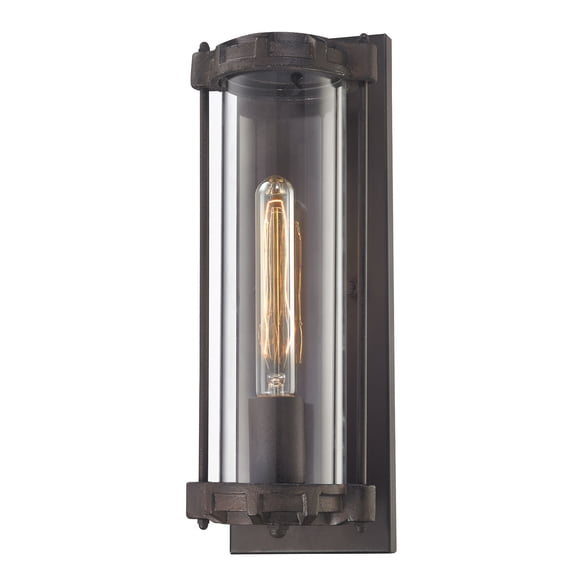 Atlas Lighting and Home 1-Light Wall Sconce with Thin Profile Frame - 15" - Black and Clear