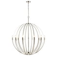 thumbnail image 1 of Atlas Lighting and Home 10-Light Open Spherical Framed Ceiling Chandelier - 44" - Matte White, 1 of 5