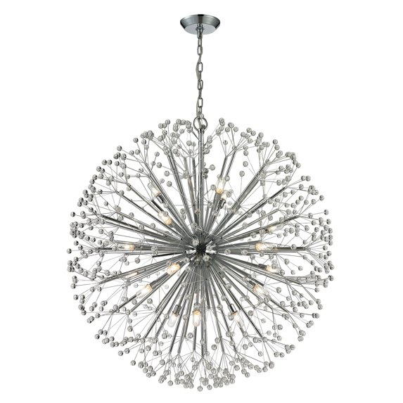 Atlas Lighting and Home 19-Light Starburst Polished Chrome Ceiling Chandelier - 40"