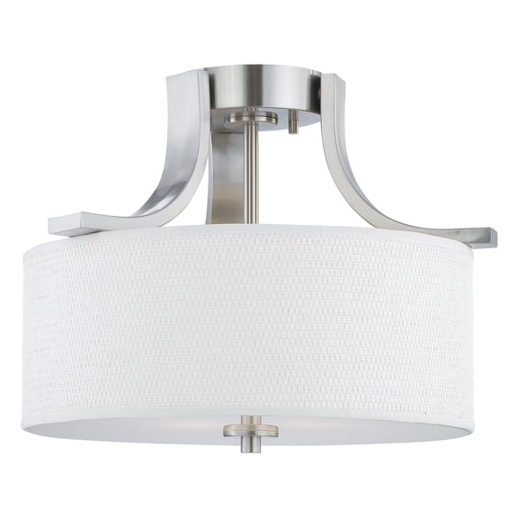 Atlas Lighting and Home 2-Light Curved Arm Flush Mount Ceiling Light Fixture - 15.25" - Brushed