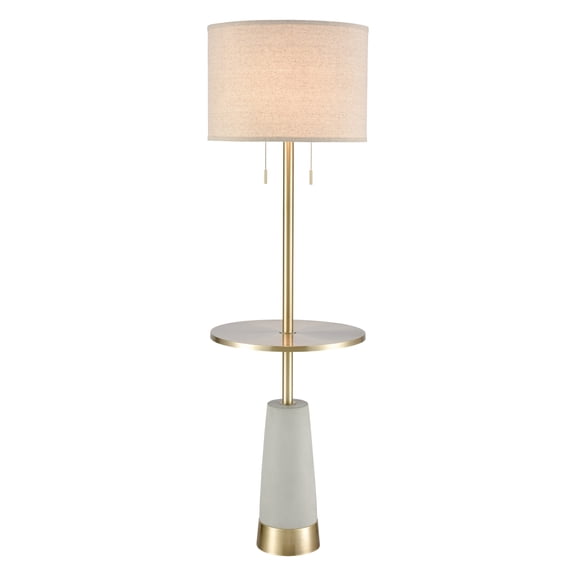 Atlas Lighting and Home 2-Light Floor Lamp with Concrete Base - 63" - Gray and Antique Brass