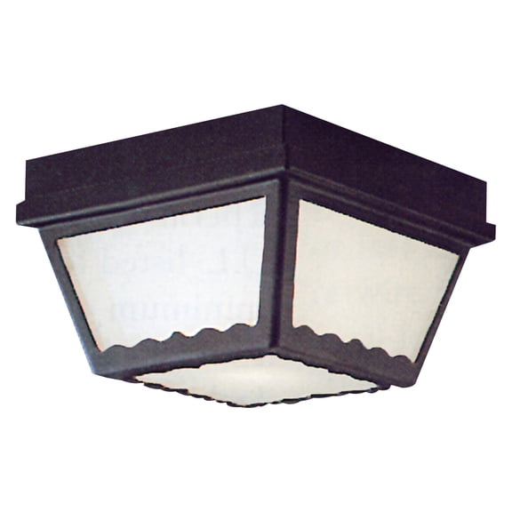 Atlas Lighting and Home 2-Light Outdoor Flush Mount Ceiling Light Fixture - 9.5" - Black