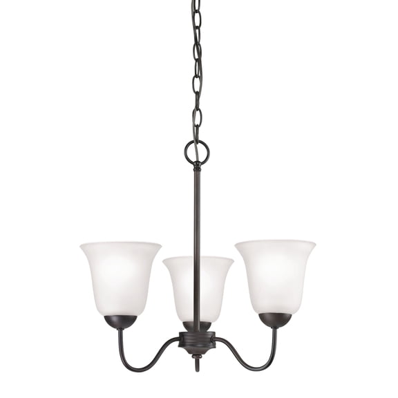 Atlas Lighting and Home 3-Light Curved Arms Ceiling Chandelier - 19" - Oil Rubbed Bronze