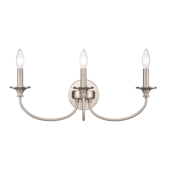 Atlas Lighting and Home 3-Light Curved Arms Vanity Light - 22" - Brushed Nickel