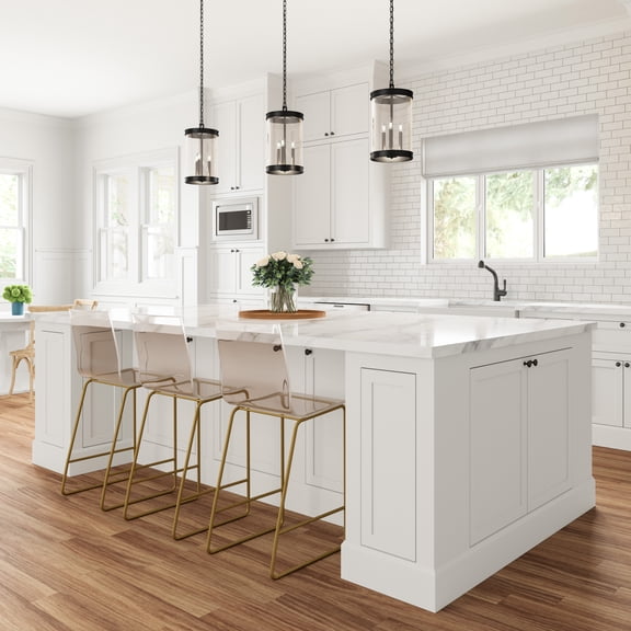 Atlas Lighting and Home 3-Light Cylindrical  Hanging Pendant Ceiling Light Fixture - 19"