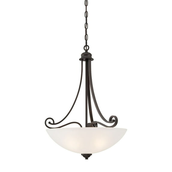 Atlas Lighting and Home 3-Light Dome Hanging Pendant Ceiling Light Fixture - 16.75" Espresso Brown