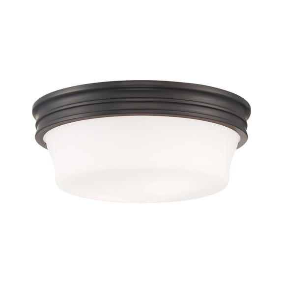 Atlas Lighting and Home 3-Light Ridged Flush Mount Ceiling Light Fixture - 14" - Oil Rubbed Bronze