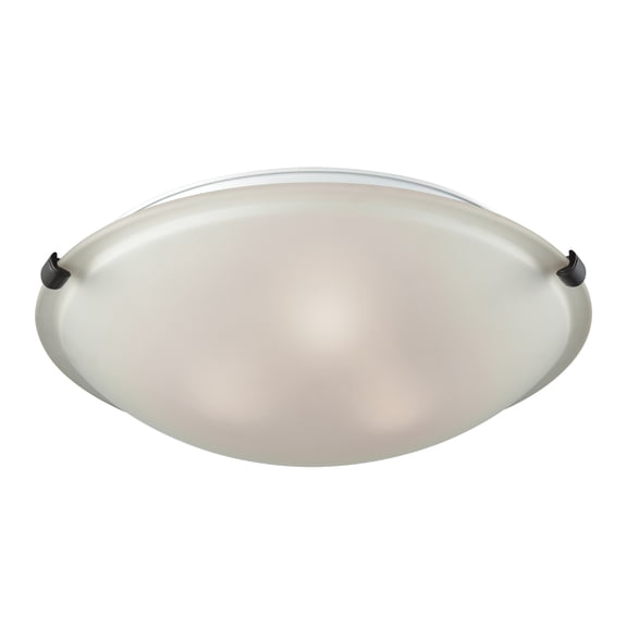 Atlas Lighting and Home 3-Light Flush Mount Ceiling Light Fixture with Dome Shade - 17" - Brushed