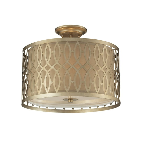 Atlas Lighting and Home 3-Light Geometric Overlapping Semi-Flush Mount Ceiling Light Fixture - 16" -