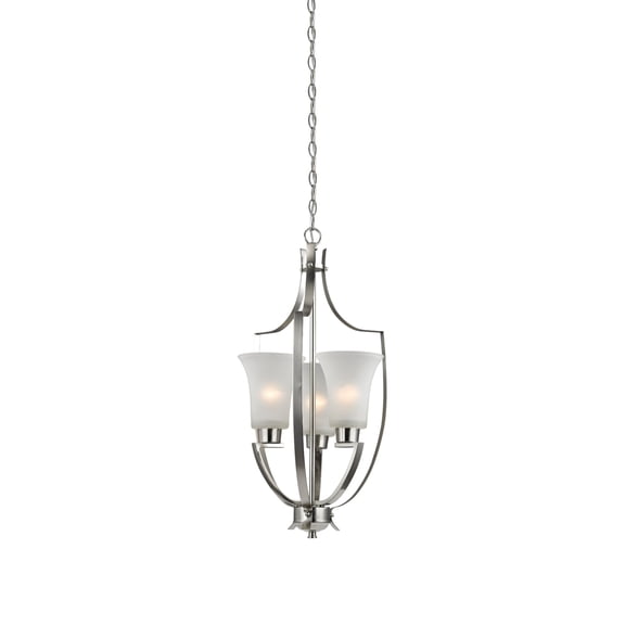 Atlas Lighting and Home 3-Light Wide Shield Hanging Pendant Ceiling Light Fixture - 15" Brushed