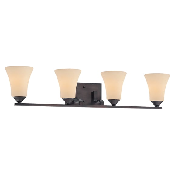 Atlas Lighting and Home 4-Light Opaque Tulip Shaded Vanity Light Fixture - 32" - Espresso Brown