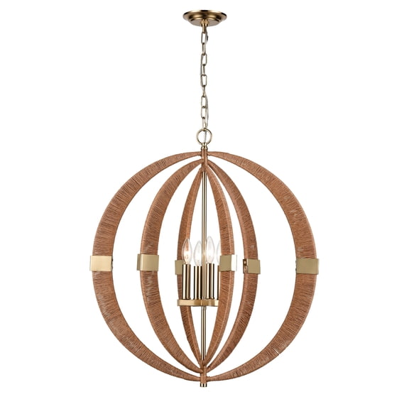 Atlas Lighting and Home 4-Light Open Spherical Ceiling Chandelier - 29" - Brown