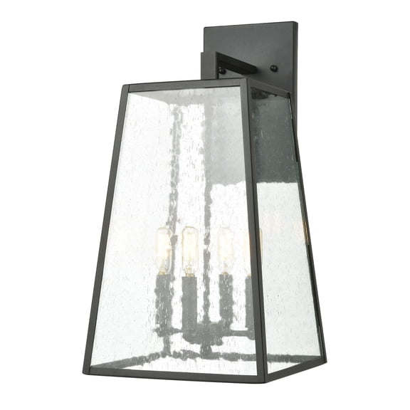 Atlas Lighting and Home 4-Light Outdoor Wall Sconce with Tapered Shade - 22" - Matte Black