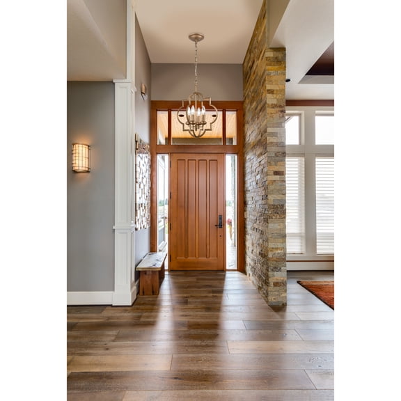 Atlas Lighting and Home 4-Light Quatrefoil Frame Ceiling Chandelier - 18" - Matte Gold