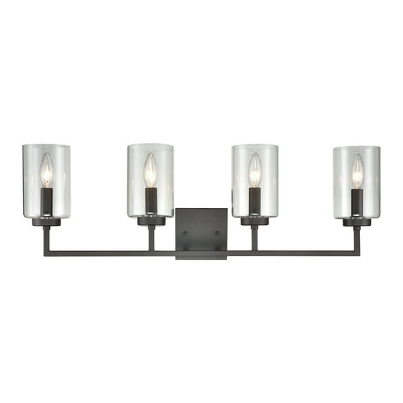 Atlas Lighting and Home 4-Light Rounded Glass Shade Vanity Light Fixture - 29.75" - Bronze Finish