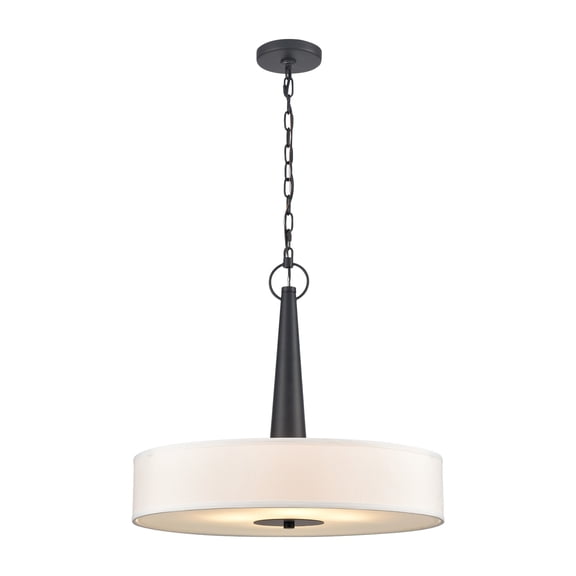 Atlas Lighting and Home 4-Light Tapered Hanging Pendant Ceiling Light Fixture - 22" Matte Black