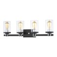 thumbnail image 1 of Atlas Lighting and Home 4-Light Vanity Light with Cylindrical Glass Shade - 28" - Charcoal Black, 1 of 4