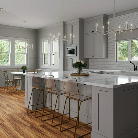 Atlas Lighting and Home 6-Light Candle Style Chandelier - 30" - Antique White