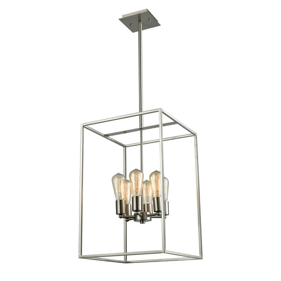 Atlas Lighting and Home 6-Light Open Framed Ceiling Chandelier - 21" - Brushed Nickel