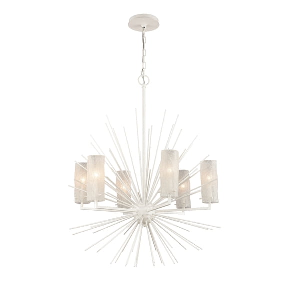Atlas Lighting and Home 6-Light Starburst Ceiling Chandelier - 34" - White Coral