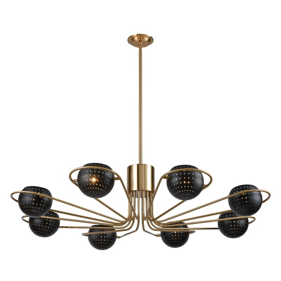 Atlas Lighting and Home 8-Light Radial Ceiling Chandelier - 47" - Satin Brass