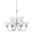 thumbnail image 1 of Atlas Lighting and Home 9-Light Ceiling Chandelier with Frosted Glass Shade - 22.5" - Matte Nickel, 1 of 3
