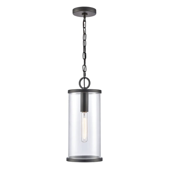 Atlas Lighting and Home Cylindrical Lantern Hanging Pendant Ceiling Light Fixture - 17.25" - Matte
