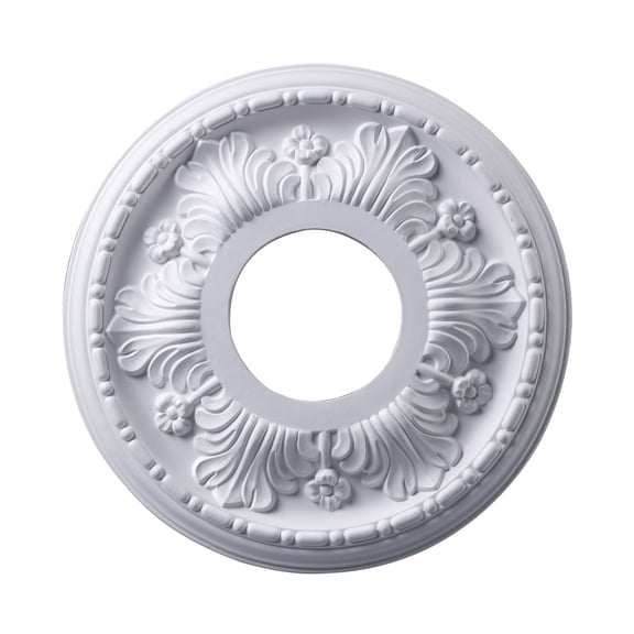 Atlas Lighting and Home Floral Ceiling Mount Medallion Lighting Accessory - 11" - White
