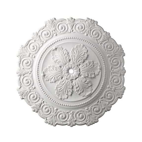 Atlas Lighting and Home Floral Starburst Ceiling Mount Medallion Lighting Accessory - 33" - White
