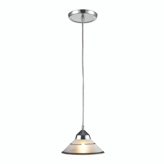 Atlas Lighting and Home Hanging Mini Ceiling Pendant Light with Glass Shade - 7" - Polished Chrome