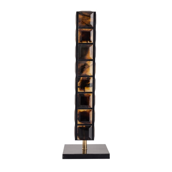 Atlas Lighting and Home Horn Totem Sculpture Decoration - 20" - Black