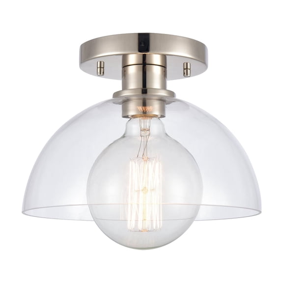 Atlas Lighting and Home Julian 10'' Wide 1-Light Semi Flush Mount - Polished Nickel