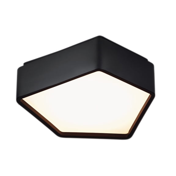 Atlas Lighting and Home LED Lighted Geometric Flush Mount Ceiling Light Fixture - 14.25" - Matte