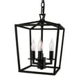 thumbnail image 1 of Atlas Lighting and Home Open Cage 3-Light Hanging Ceiling Pendant Light Fixture - 14" - Black, 1 of 1