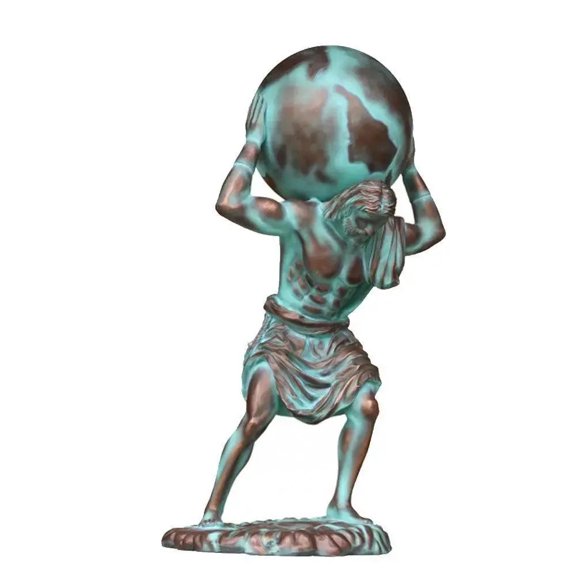 Atlas Man Carrying World Life Size Statue