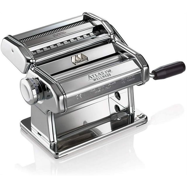 Atlas Marcato Made in Italy Stainless Silver Black 150mm Wide Pasta Machine 8320