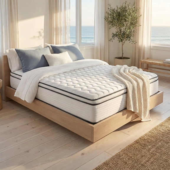 Atlas Mattress 12" Queen Innerspring Mattress, Breathable Cover, Medium Firmness