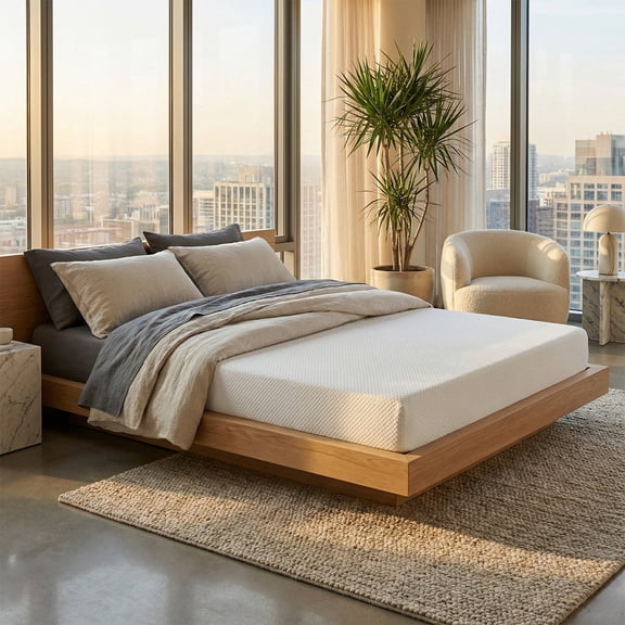 Atlas Mattress 6" Queen Gel Memory Foam Mattress, Breathable Cover, Medium Firmness